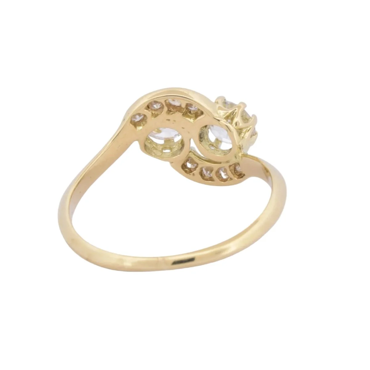 Bague Toi et Moi en or jaune et diamants - Image 6