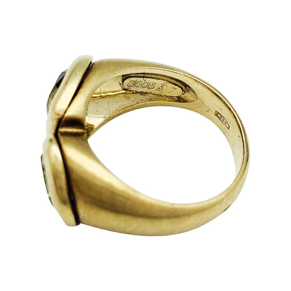 Bague toi et moi en or jaune et péridots - Image 8