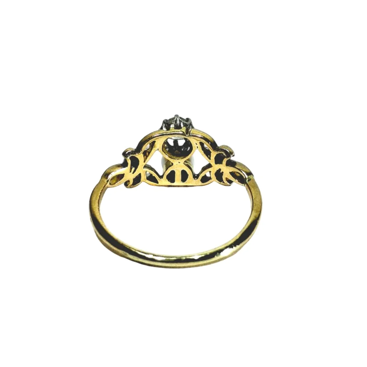 Bague Toi & Moi en or jaune, or blanc, perle et diamants - Image 5
