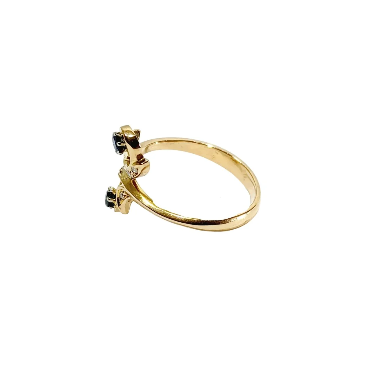Bague Toi et Moi en or jaune, saphir, et diamants - Image 19