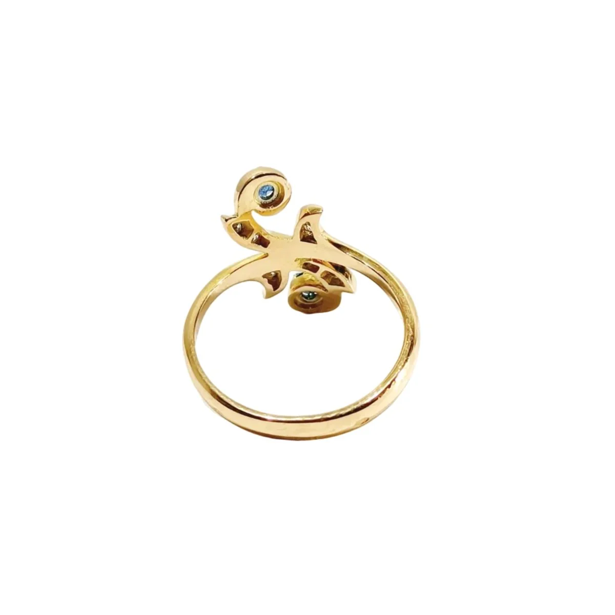 Bague Toi et Moi en or jaune, saphir, et diamants - Image 20