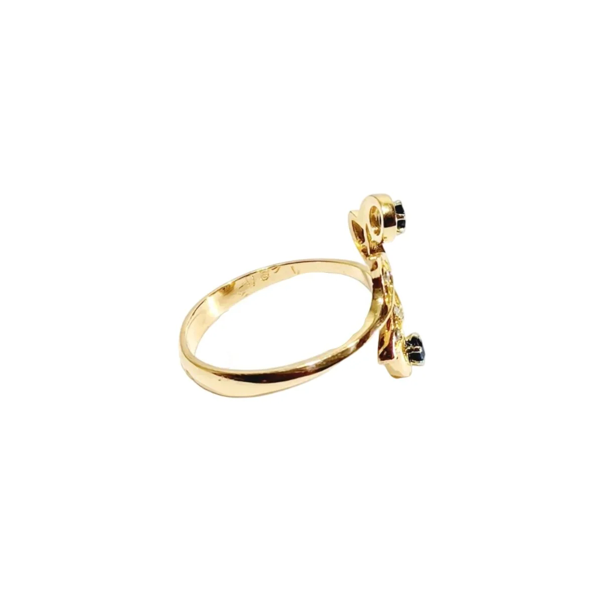 Bague Toi et Moi en or jaune, saphir, et diamants - Image 21