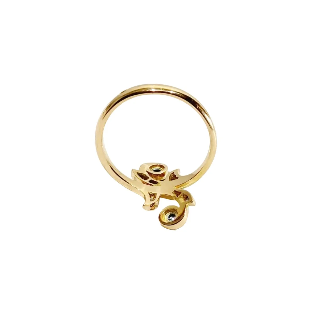 Bague Toi et Moi en or jaune, saphir, et diamants - Image 25