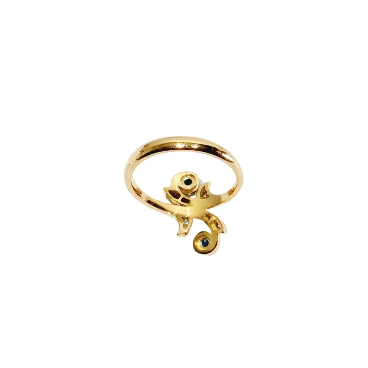 Bague Toi et Moi en or jaune, saphir, et diamants - Image 26