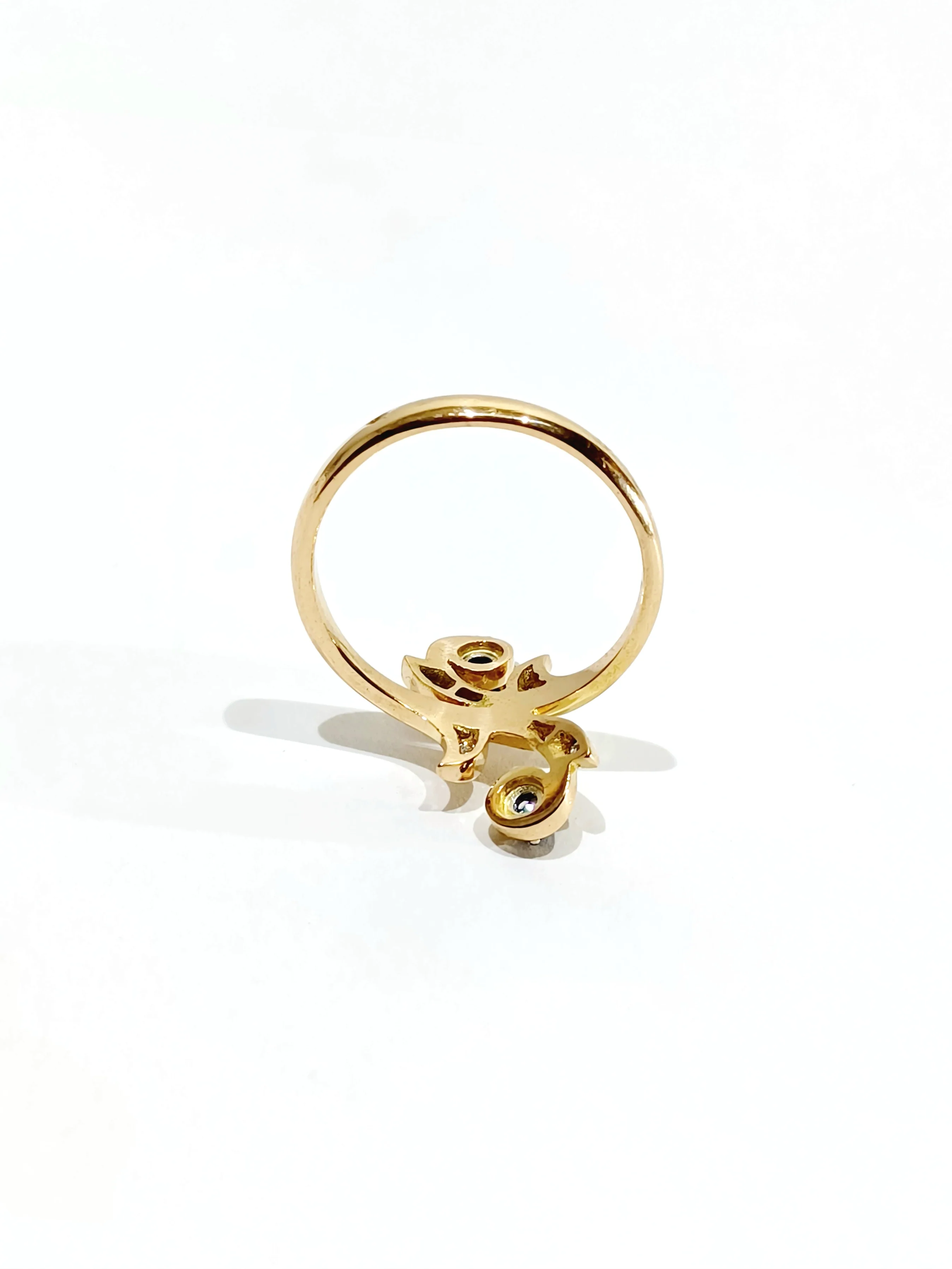 Bague Toi et Moi en or jaune, saphir, et diamants - Image 7