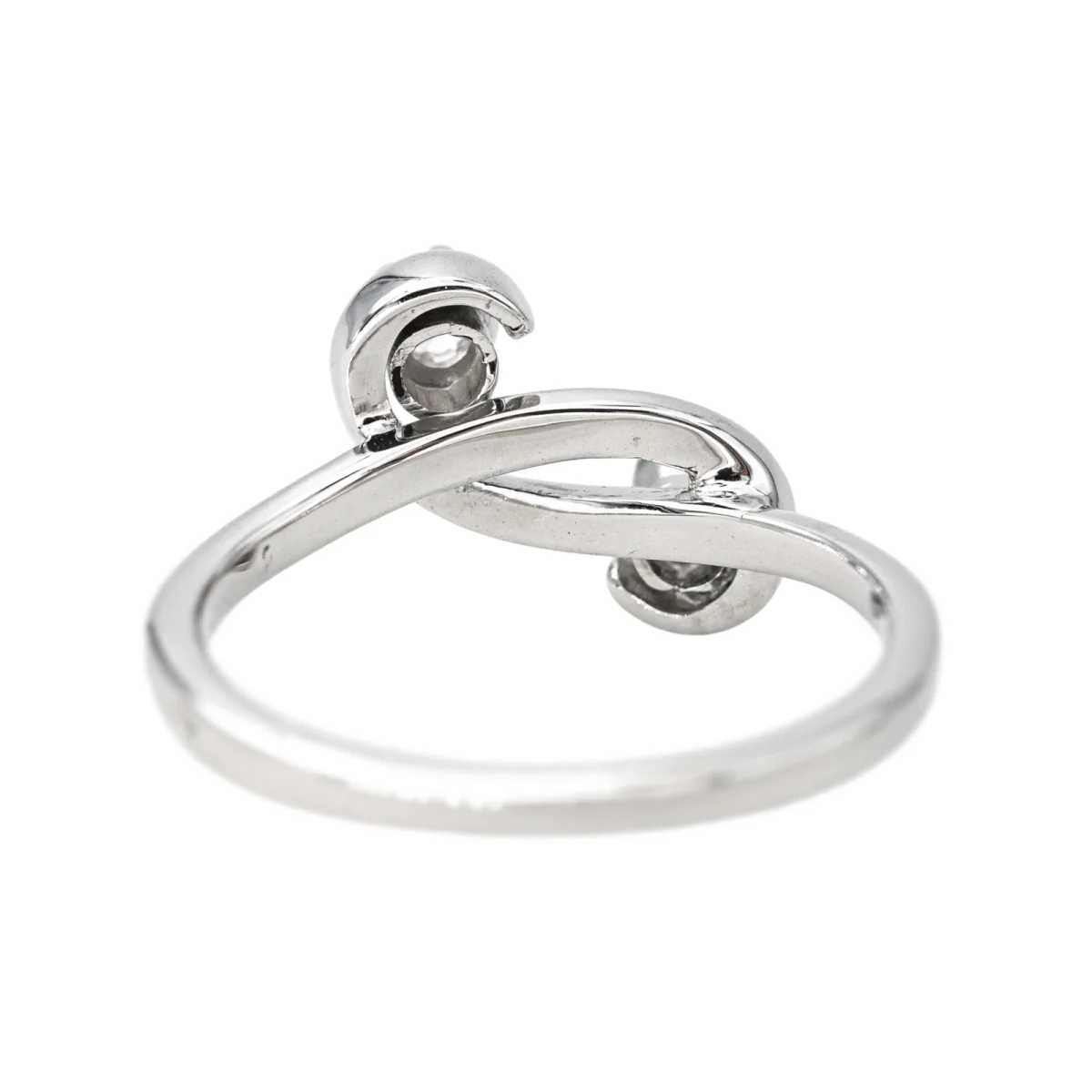 Bague Toi & Moi en or blanc et diamants - Image 5