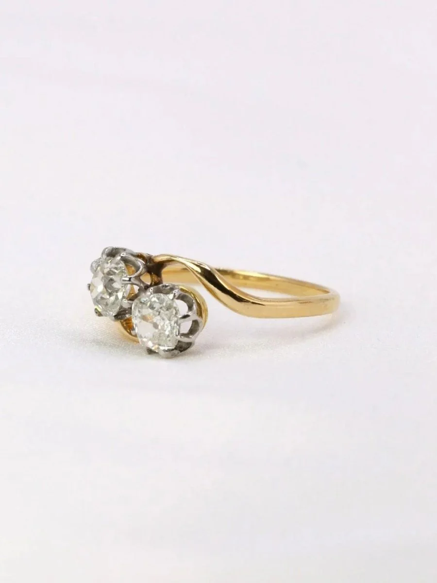 Bague toi et moi or jaune et diamants - Image 3