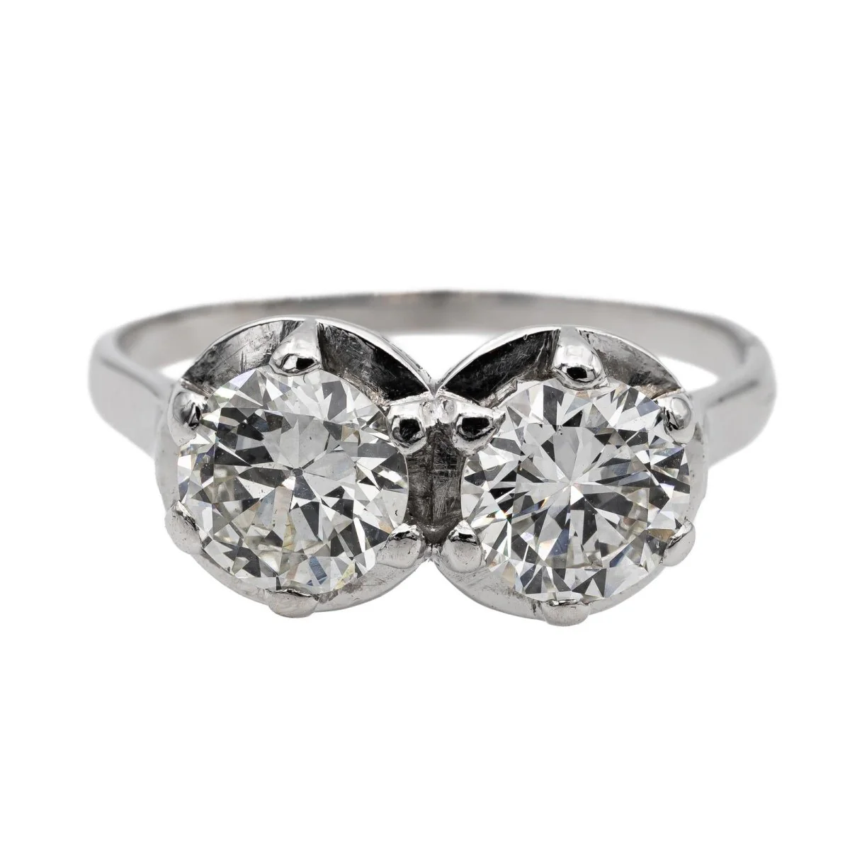 Bague Toi et Moi en platine et diamant