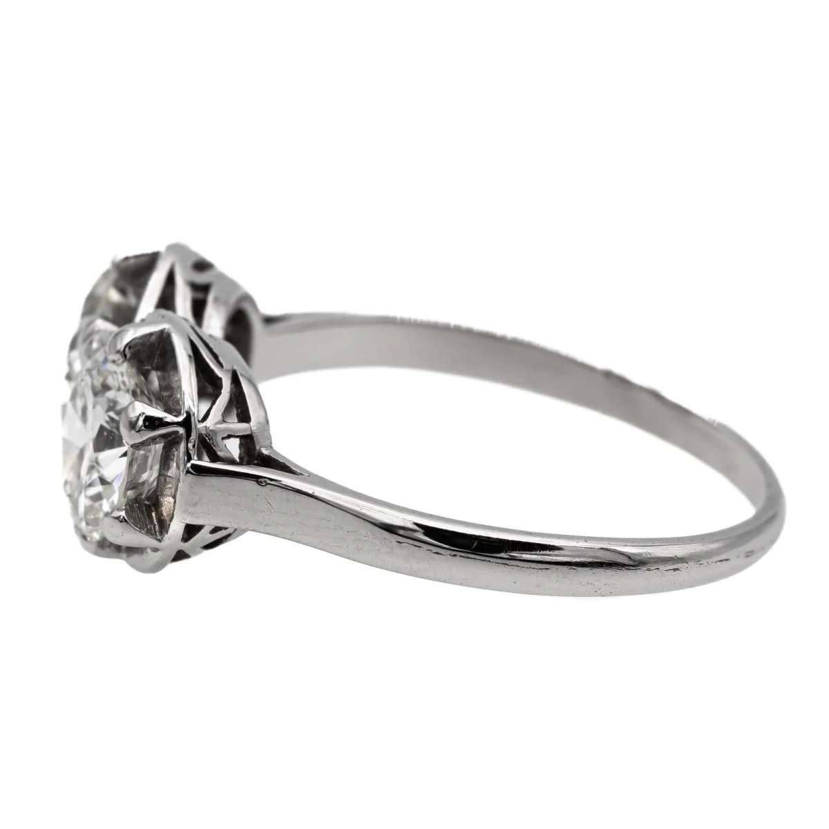 Bague Toi et Moi en platine et diamant - Image 4