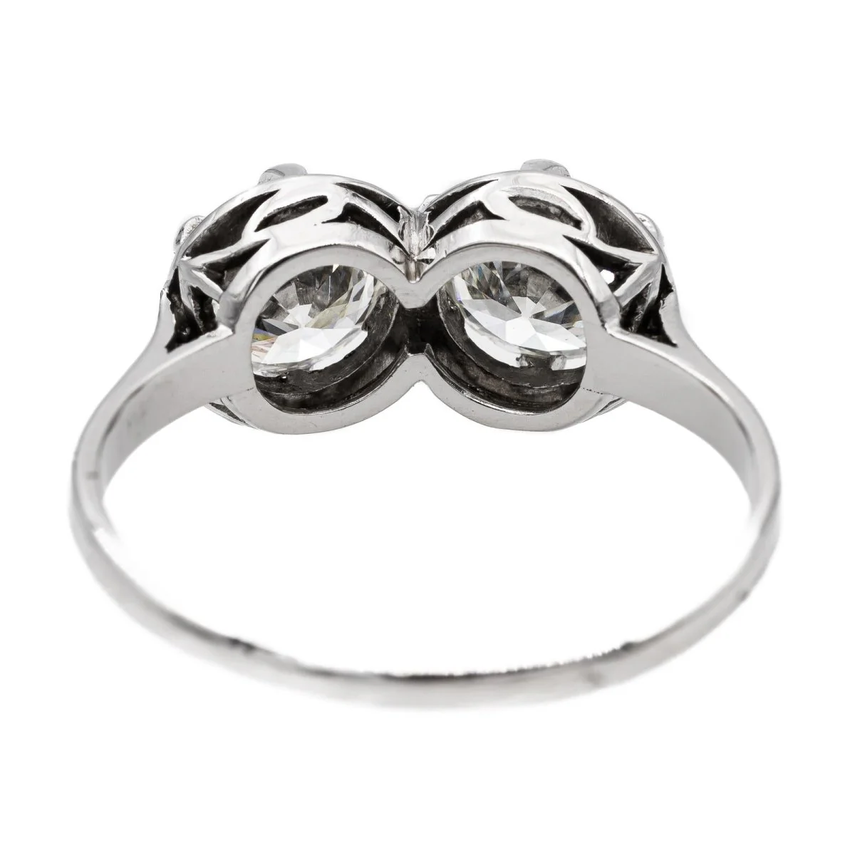 Bague Toi et Moi en platine et diamant - Image 5