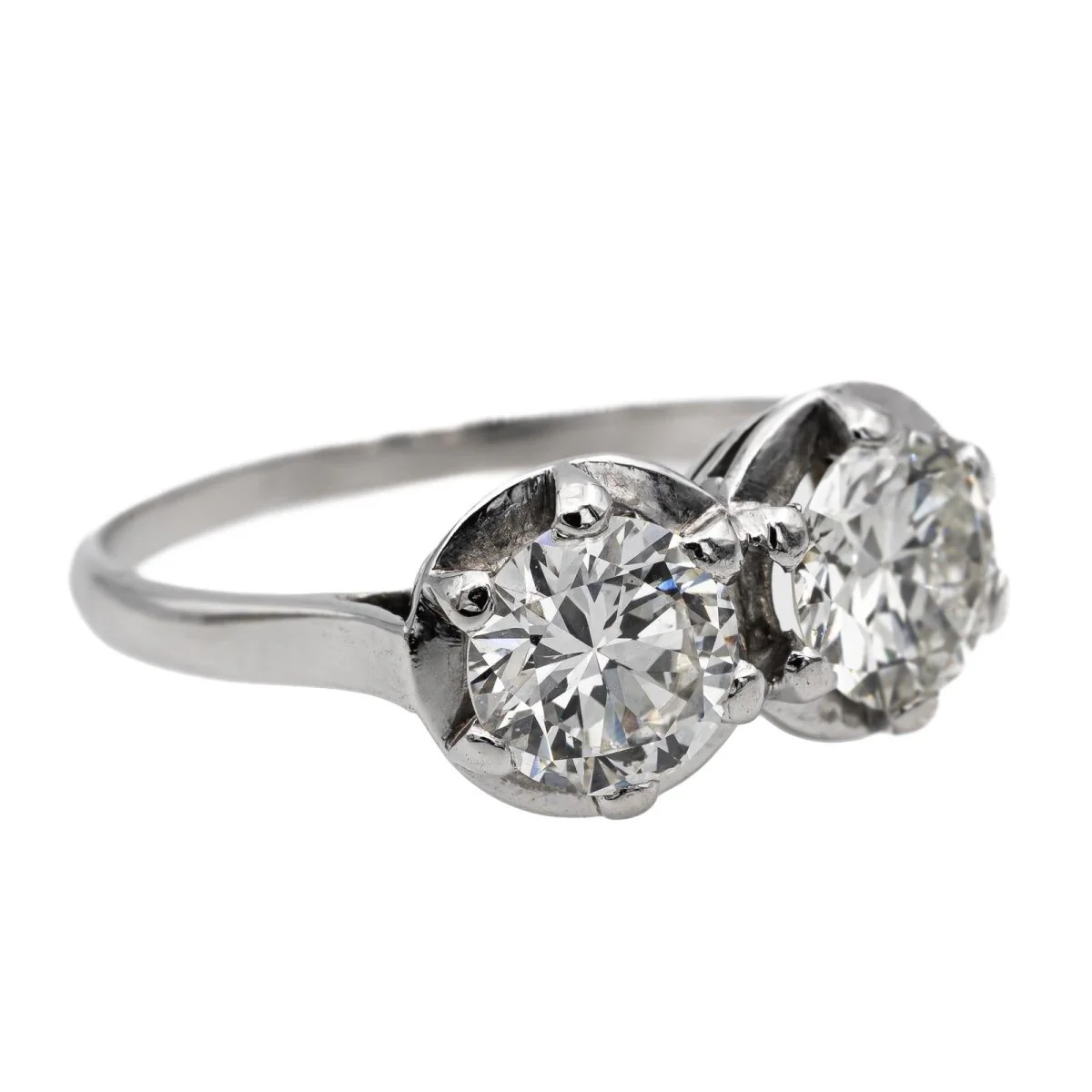 Bague Toi et Moi en platine et diamant - Image 7
