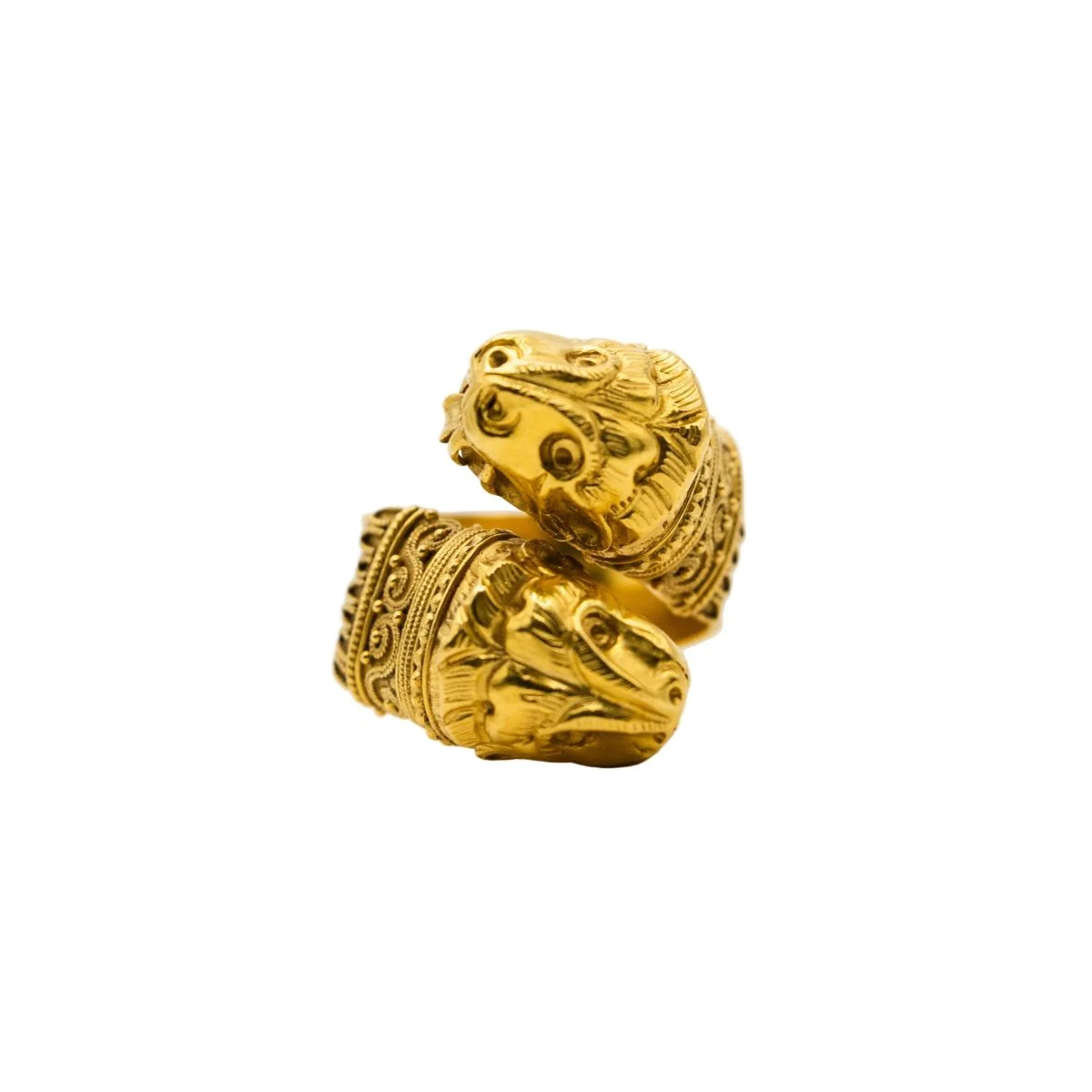 Bague Toi et Moi Tête de lion en or jaune