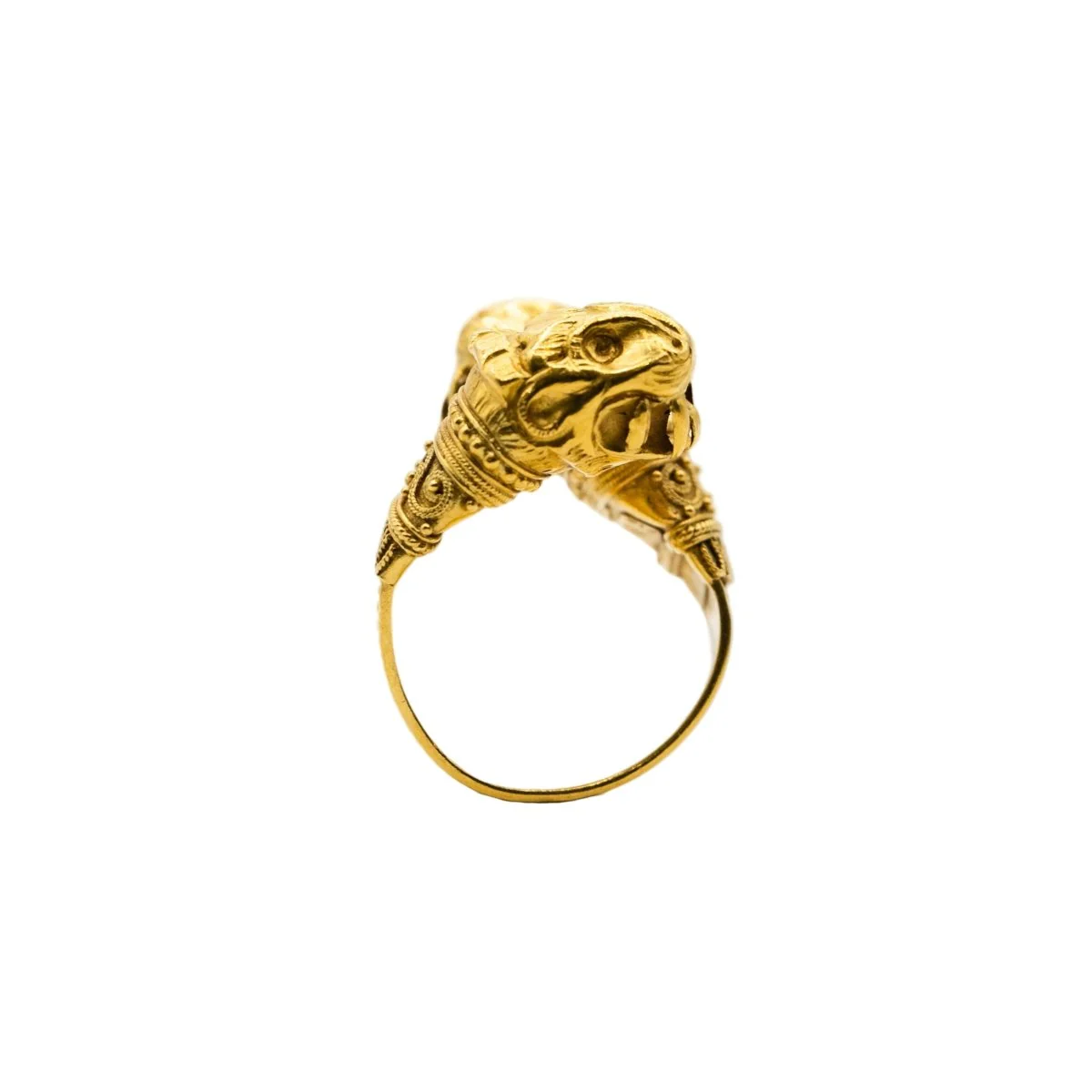 Bague Toi et Moi Tête de lion en or jaune - Image 5