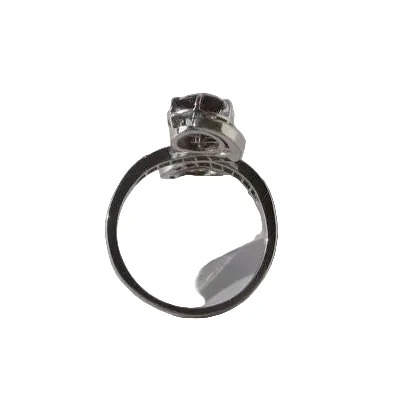 Bague Toi & Moi en platine, grenats et diamants - Image 4