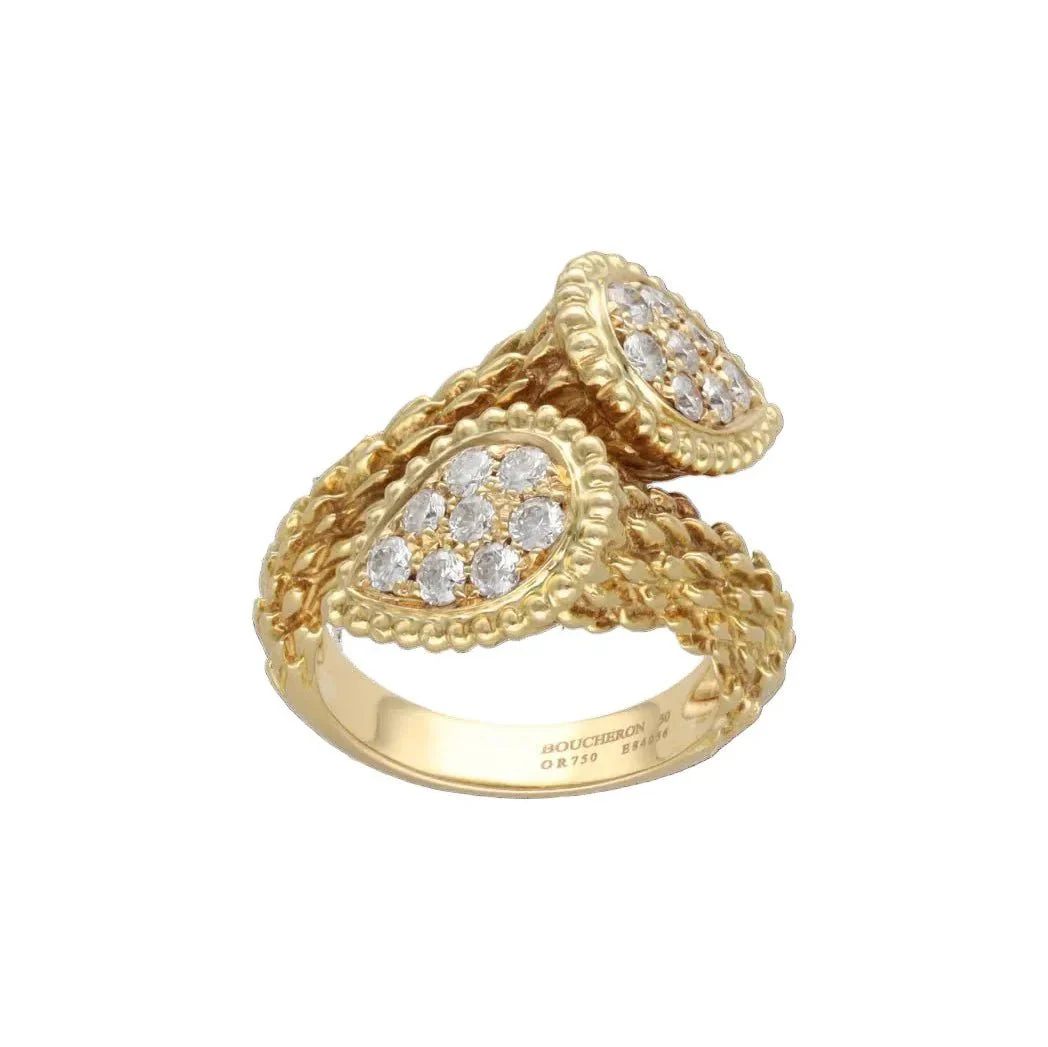 Bague Toi & Moi BOUCHERON "Serpent Bohème" S en or jaune et diamants