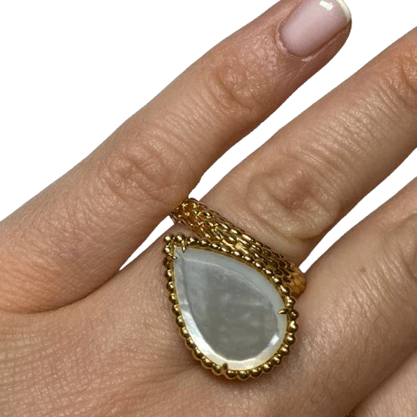 Bague Toi & Moi BOUCHERON "Serpent de Bohème" en or jaune et nacre - Image 2