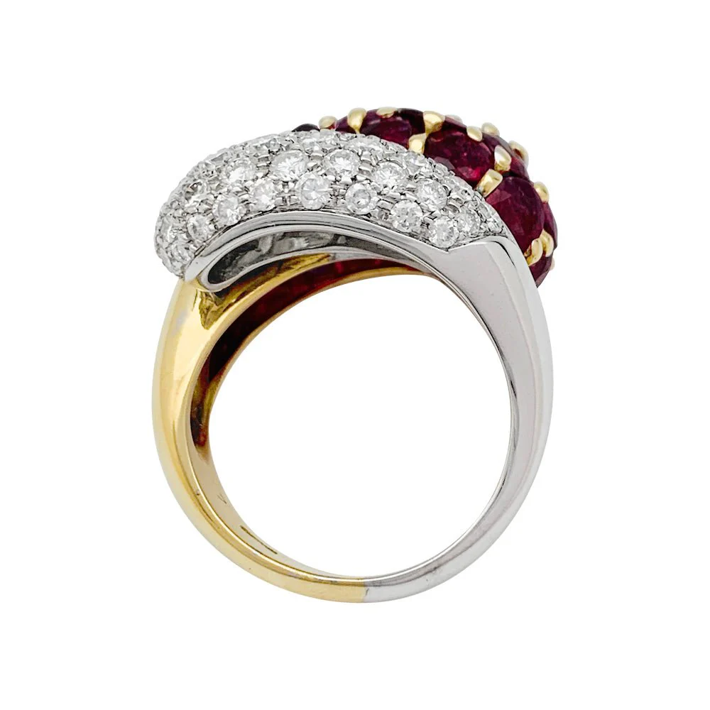 Bague "Toi & Moi", deux ors, rubis et diamants - Image 4