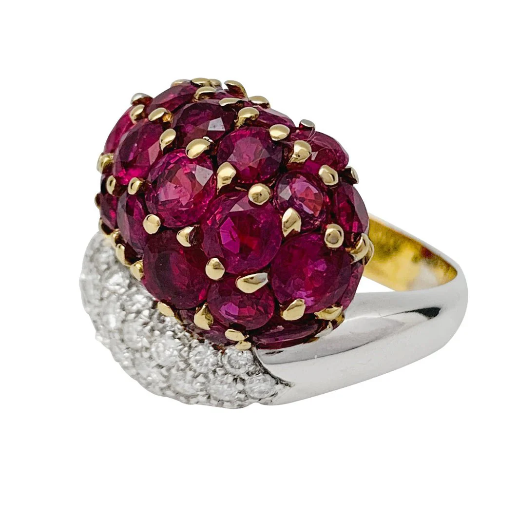 Bague "Toi & Moi", deux ors, rubis et diamants - Image 5