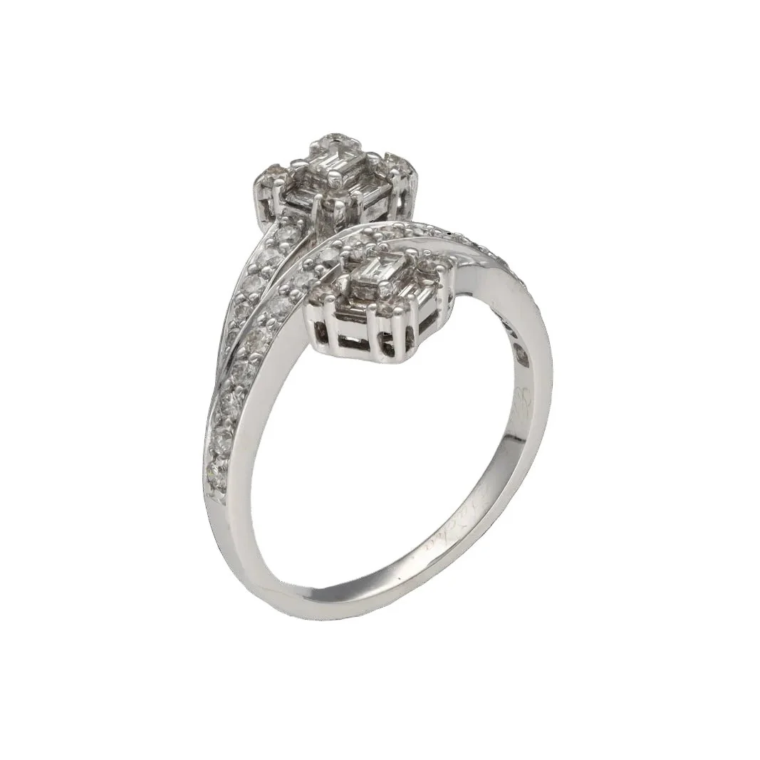 Bague Toi & Moi en or blanc et diamants - Image 3