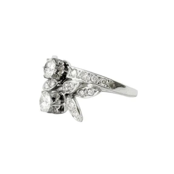 Bague Toi & Moi en or blanc et diamants - Image 3