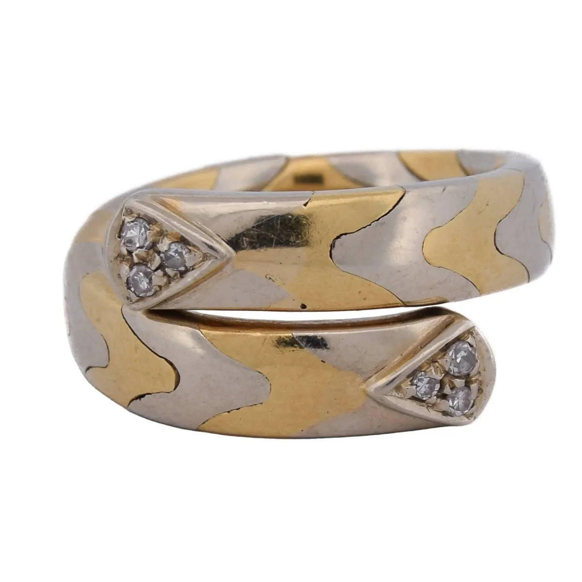 Bague Toi & Moi en or blanc, or jaune et diamants