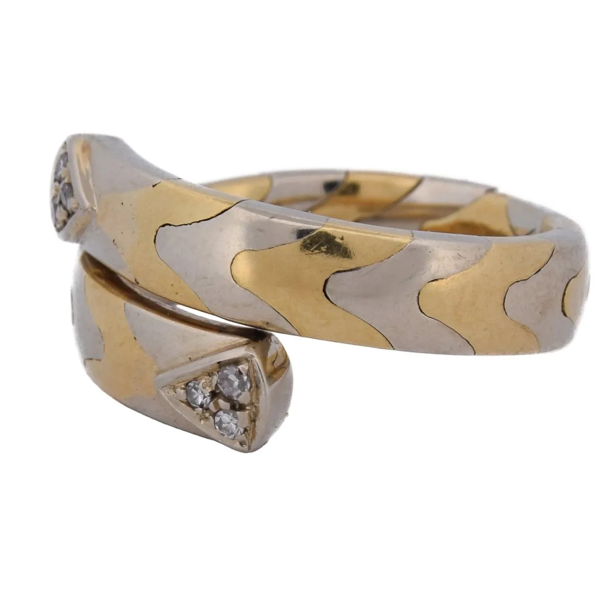 Bague Toi & Moi en or blanc, or jaune et diamants - Image 3