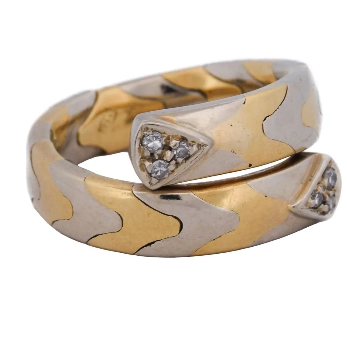 Bague Toi & Moi en or blanc, or jaune et diamants - Image 7