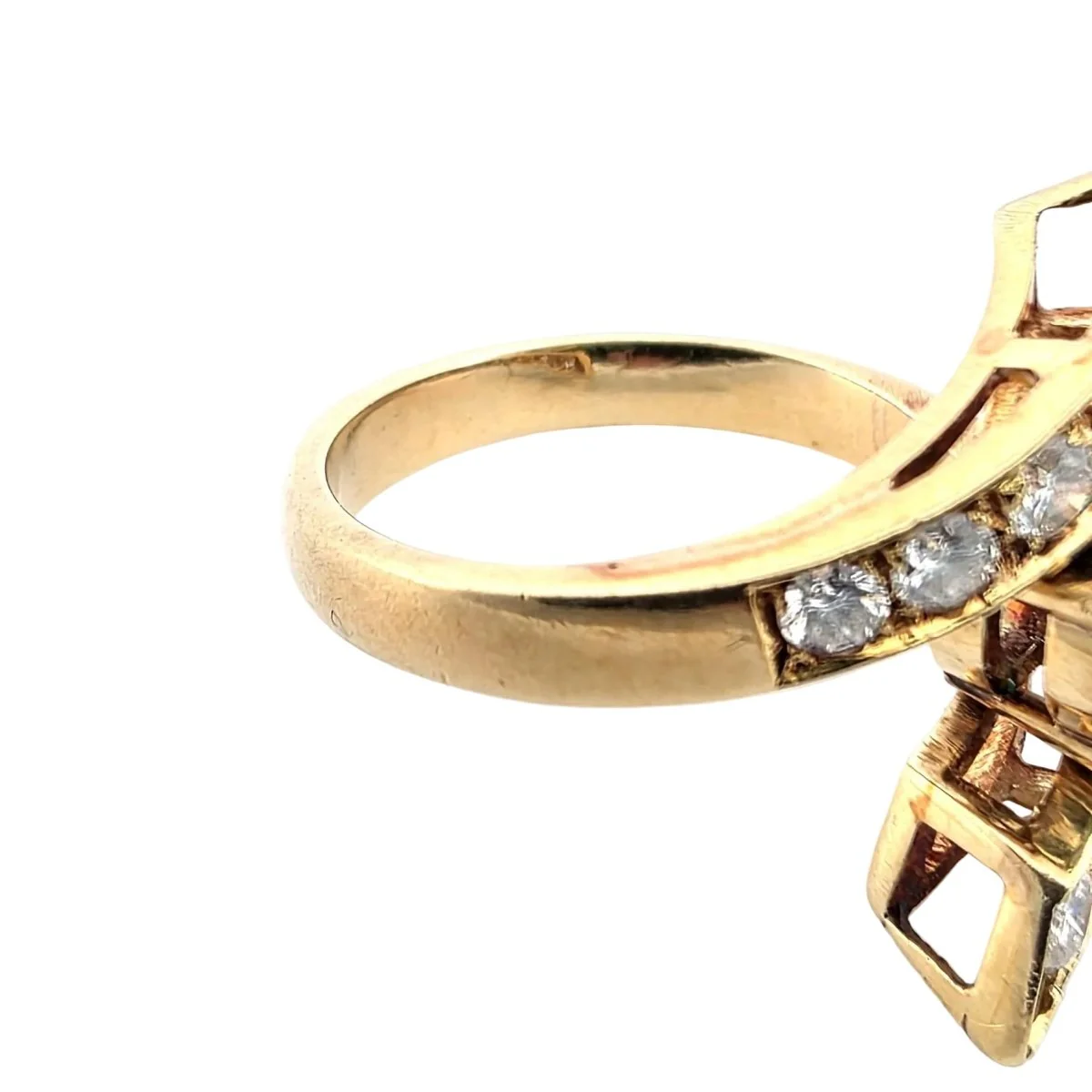 Bague Toi & Moi en or jaune, émeraude et diamants - Image 6