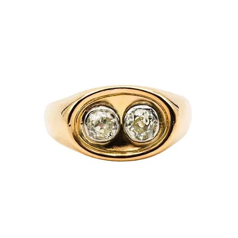Bague Toi & Moi en or jaune et diamants