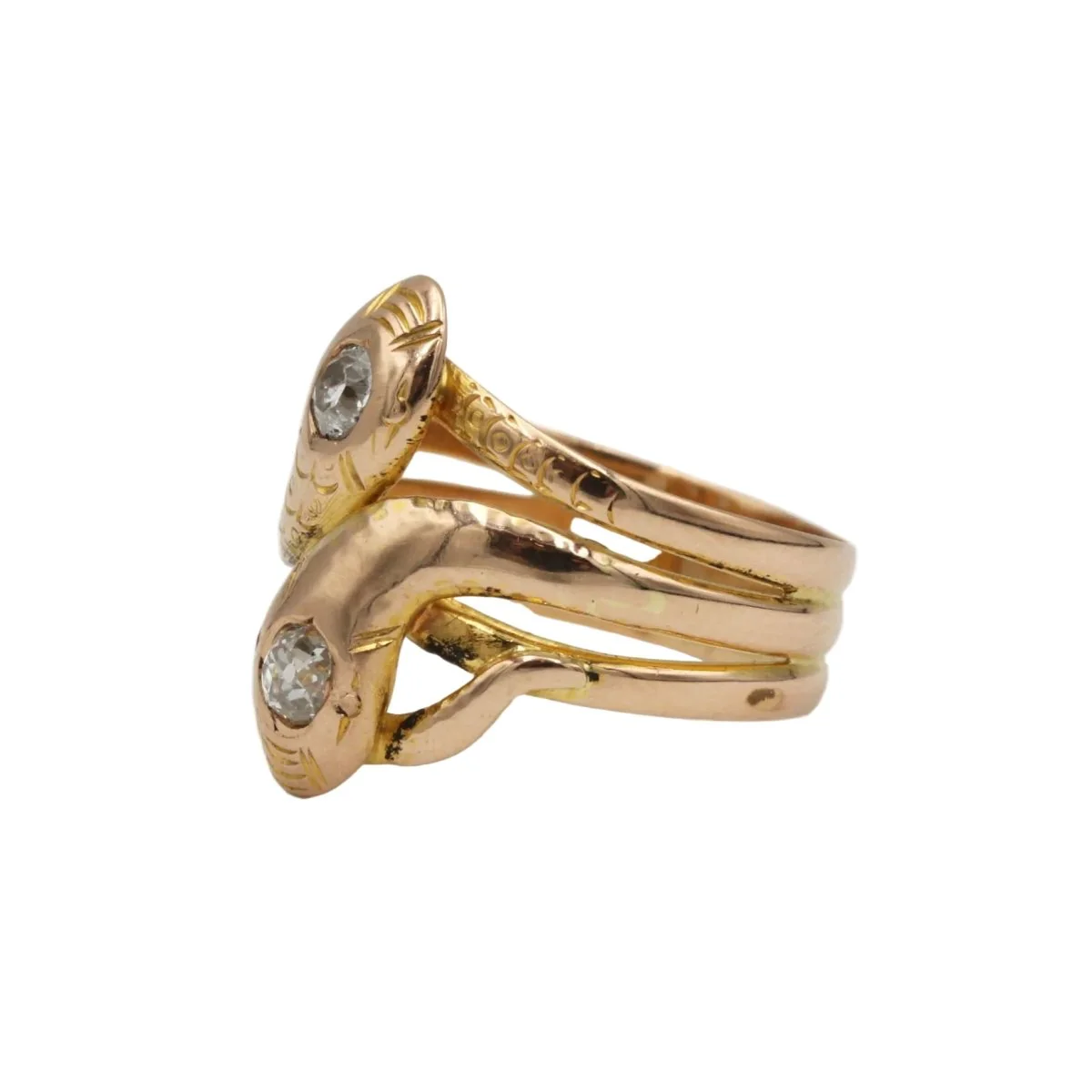Bague Toi & Moi en or jaune et diamants - Image 2