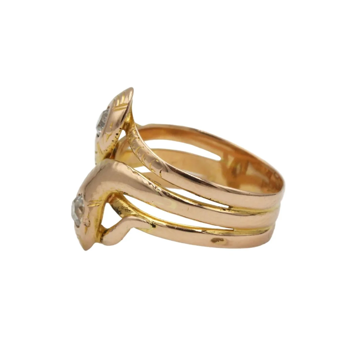 Bague Toi & Moi en or jaune et diamants - Image 3
