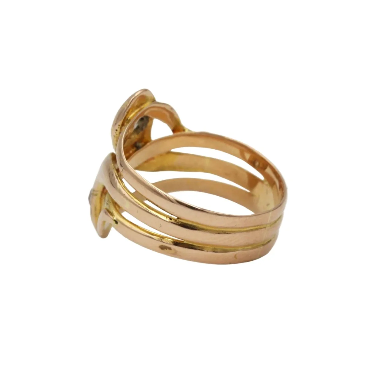 Bague Toi & Moi en or jaune et diamants - Image 4