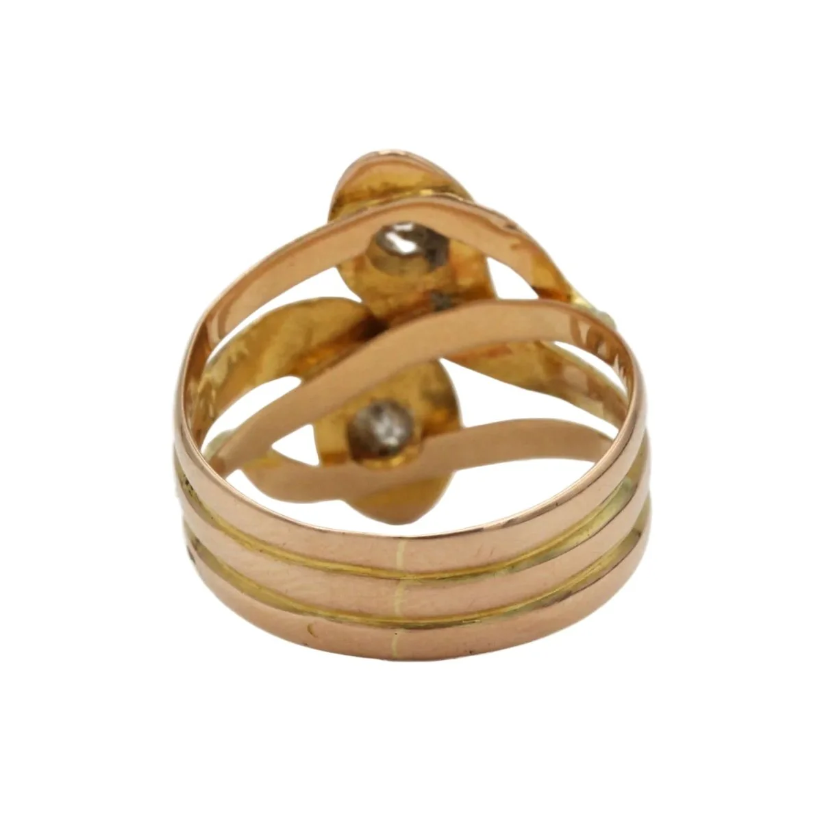 Bague Toi & Moi en or jaune et diamants - Image 5