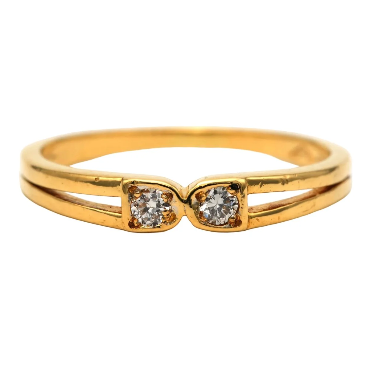 Bague Toi & Moi en or jaune et diamants
