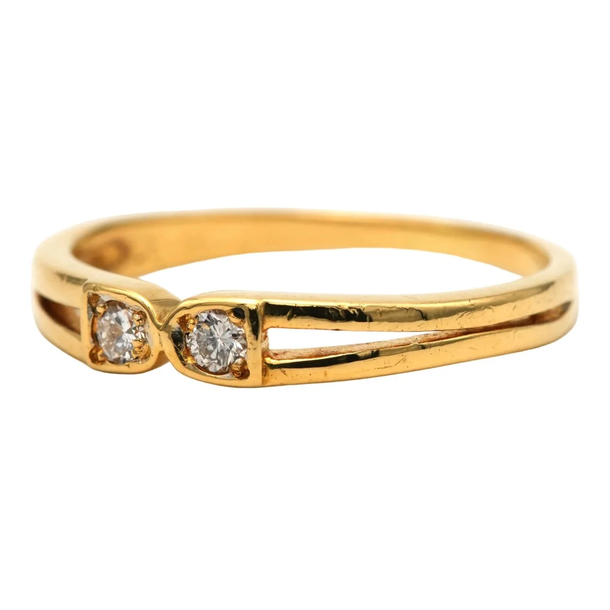 Bague Toi & Moi en or jaune et diamants - Image 2