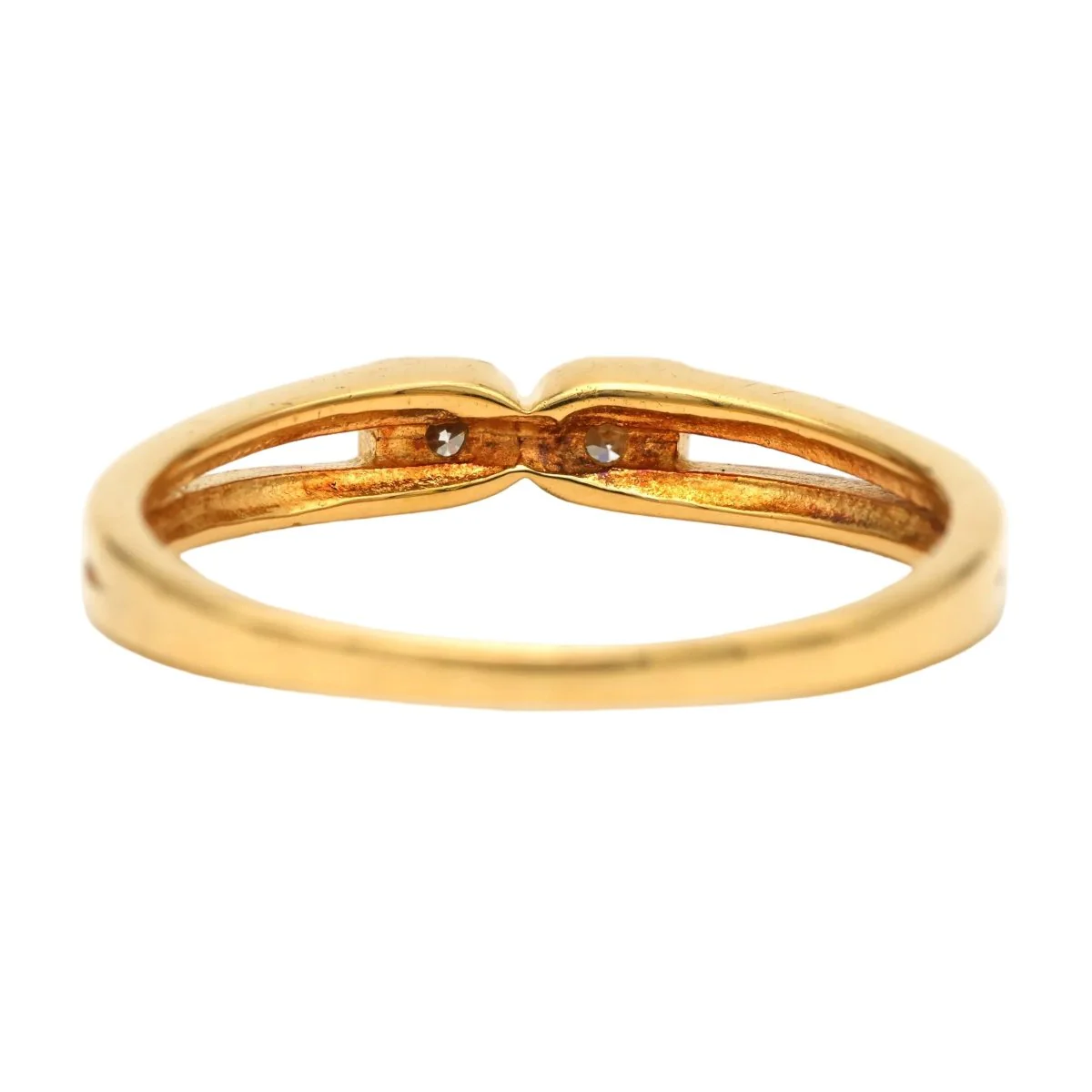 Bague Toi & Moi en or jaune et diamants - Image 4
