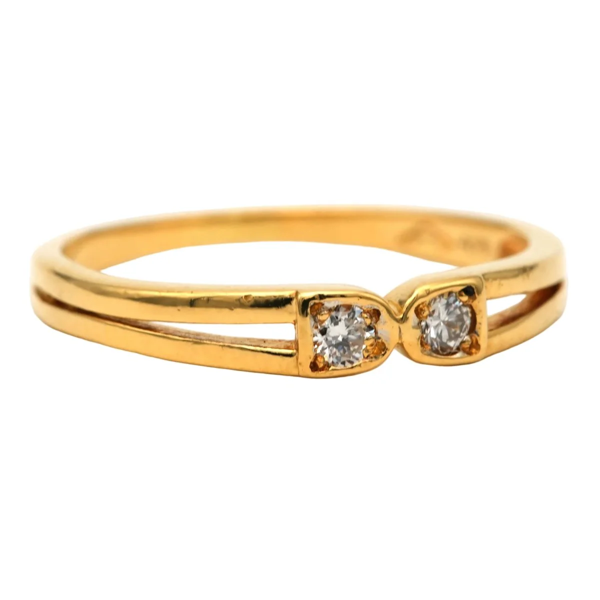 Bague Toi & Moi en or jaune et diamants - Image 7