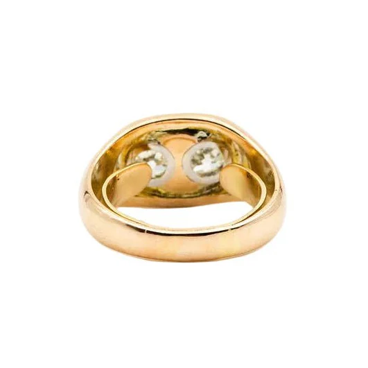 Bague Toi & Moi en or jaune et diamants - Image 3