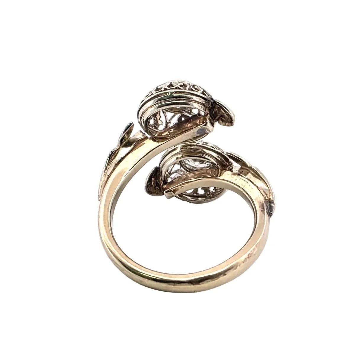 Bague Toi & Moi en or jaune et diamants - Image 4