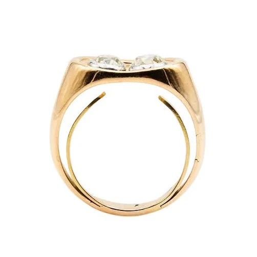 Bague Toi & Moi en or jaune et diamants - Image 6