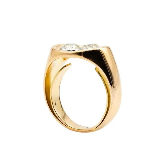 Bague Toi & Moi en or jaune et diamants - Image 7
