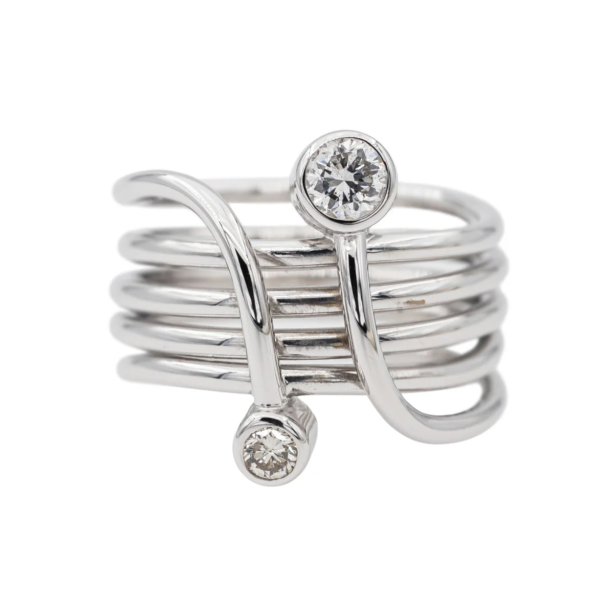 Bague Toi & Moi en or blanc et diamant