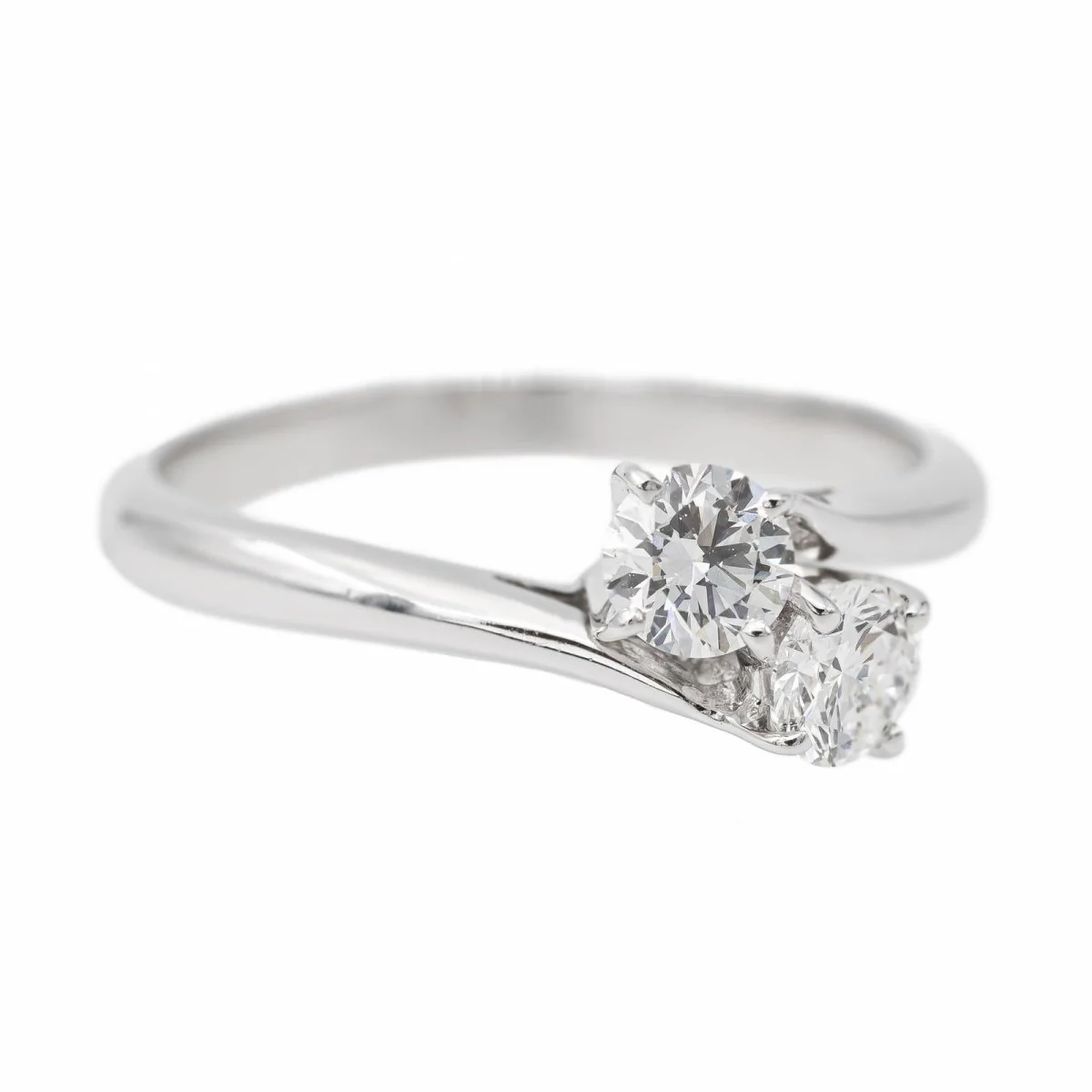 Bague Toi et Moi en or blanc et diamant - Image 6
