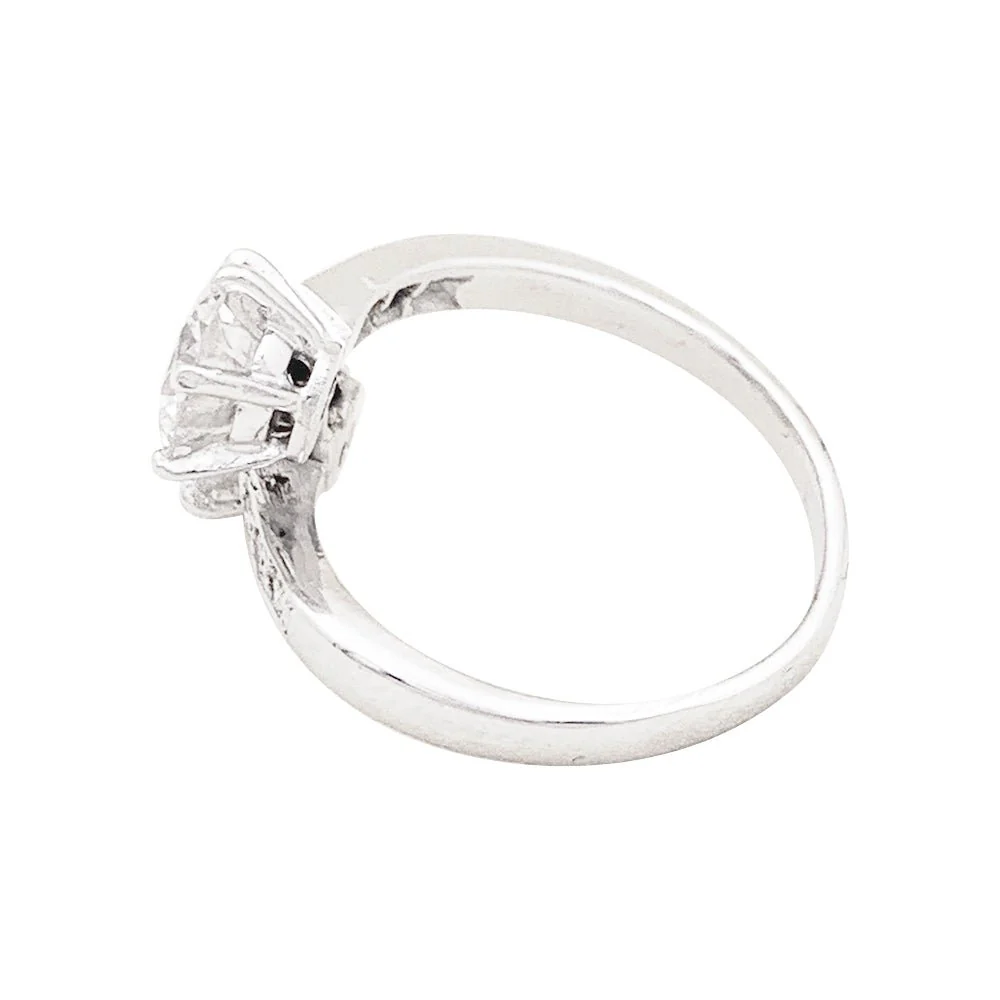 Bague Toi et Moi en or blanc et diamants. - Image 3