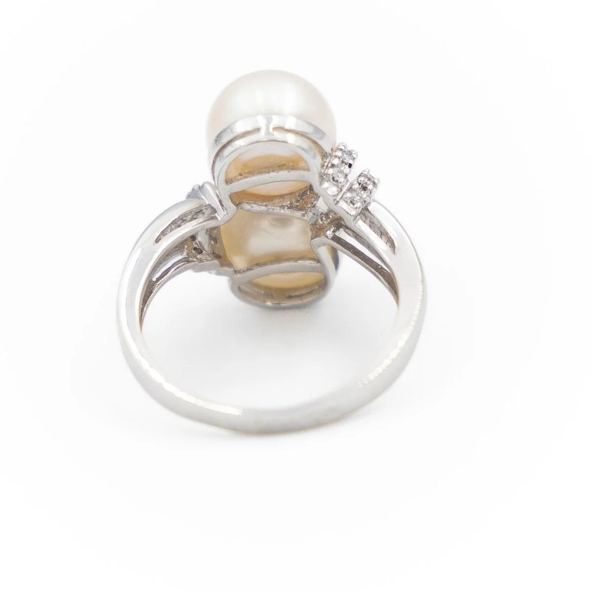 Bague Toi & Moi Or blanc Perle - Image 3