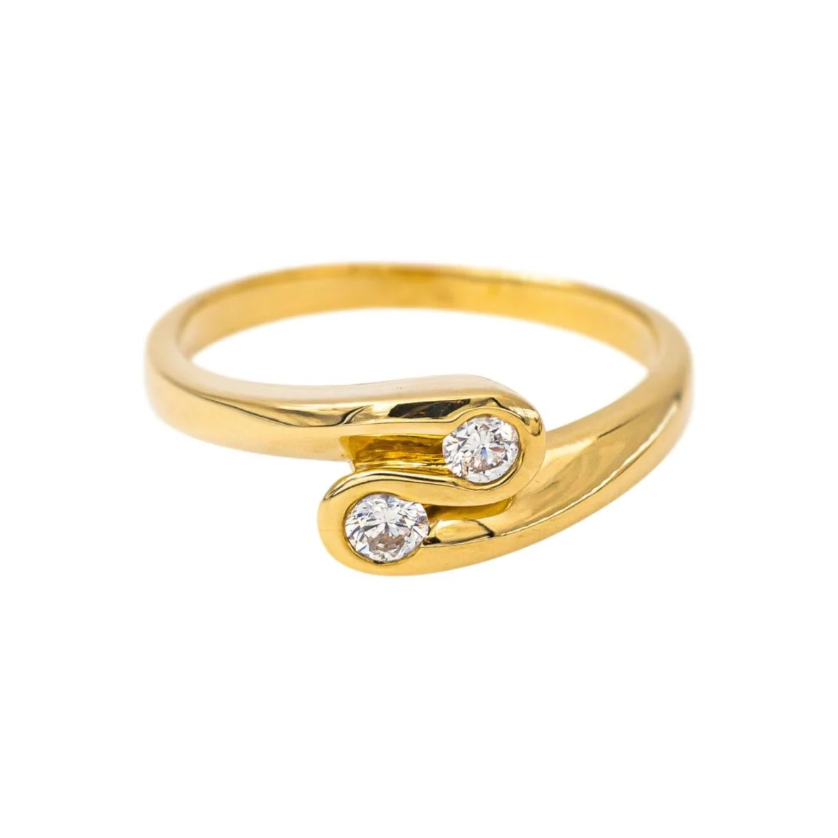 Bague Toi & Moi en or jaune et diamants
