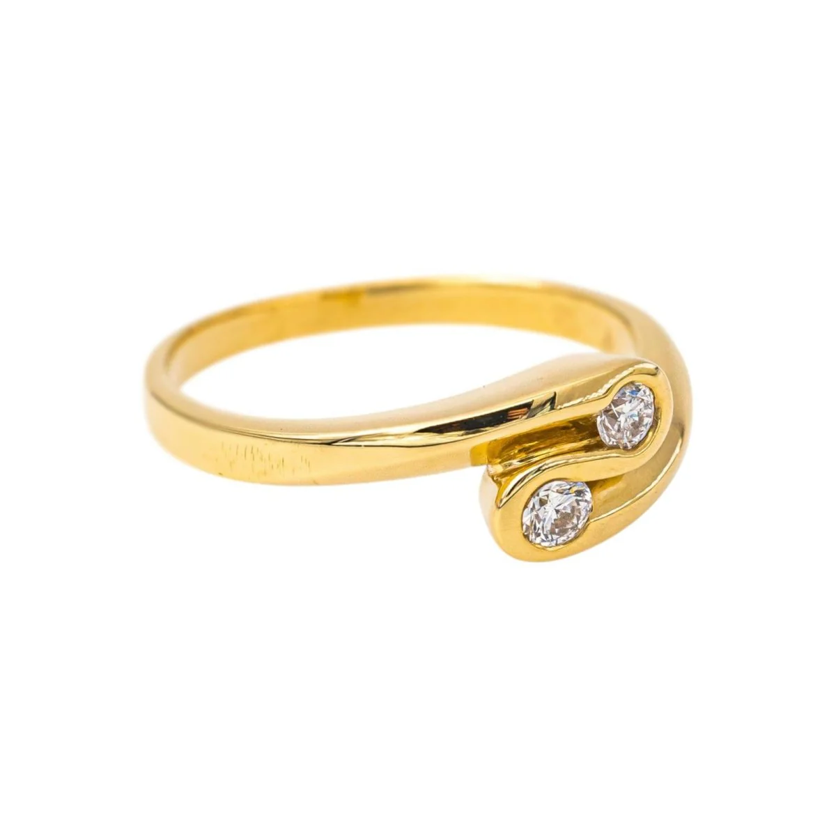 Bague Toi & Moi en or jaune et diamants - Image 6