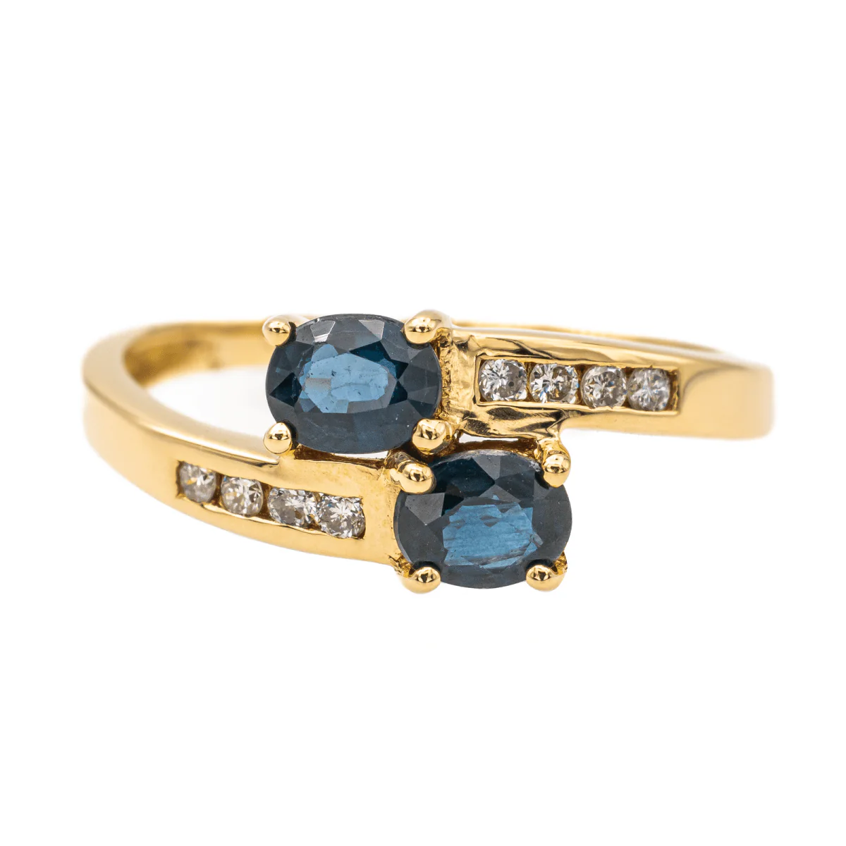 Bague Toi & Moi Or jaune Saphir