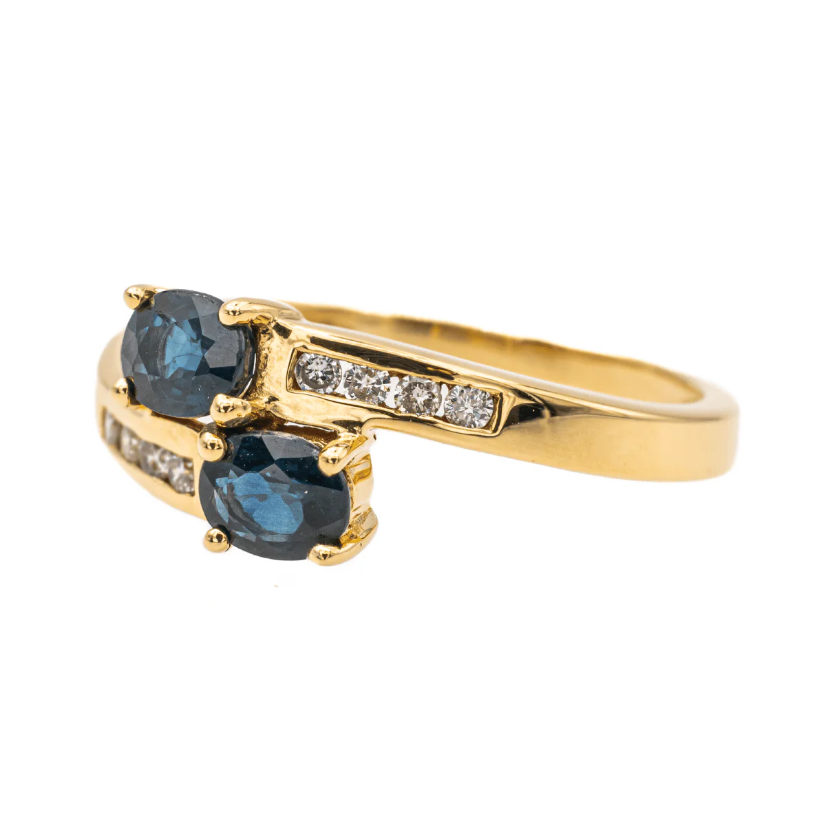 Bague Toi & Moi Or jaune Saphir - Image 3