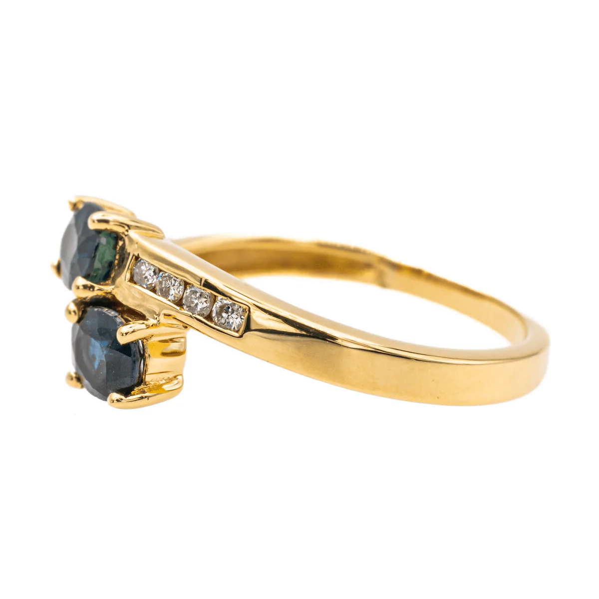 Bague Toi & Moi Or jaune Saphir - Image 4